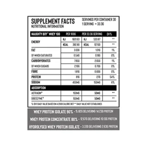 NAUGHTY BOY WHEY PROTEIN 1KG - Afbeelding 2