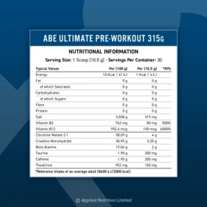 APPLIED NUTRITION ABE PRE WORKOUT 315GR - Afbeelding 2