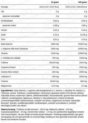 XXL VENOM PRE WORKOUT 300GR - Afbeelding 2