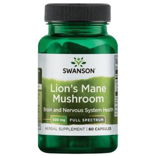 Full Spectrum Lion’s Mane Mushroom, 500mg (60 Caps)