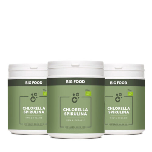Chlorella-Spirulina Tabletten Raw & Bio – 3×500 g – Aanbieding