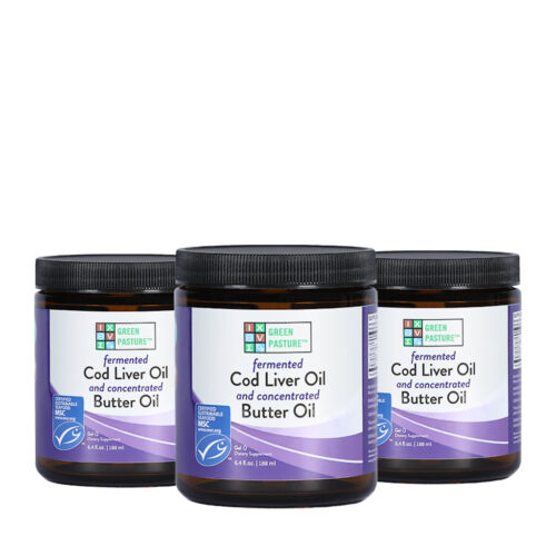 Fermented Cod Liver Oil & Concentrated Butter Oil (Levertraan/Boterolie) – 3×188 ml gel – Aanbieding