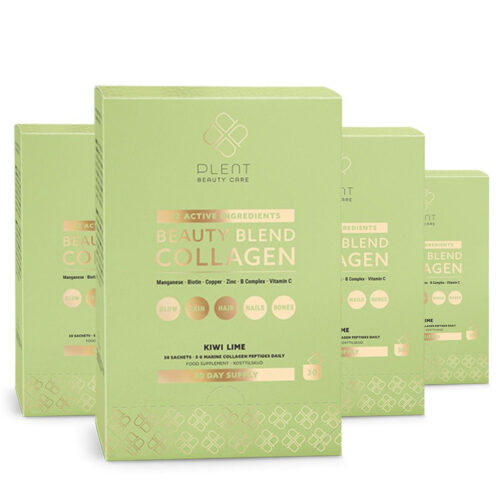 Beauty Blend Collageen Poeder – Kiwi Lime – 4×30 sachets – 3+1 Gratis Aanbieding