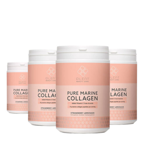 Pure Marine Collageen Poeder – Strawberry Lemonade – 4×300 g – 3+1 Gratis Aanbieding