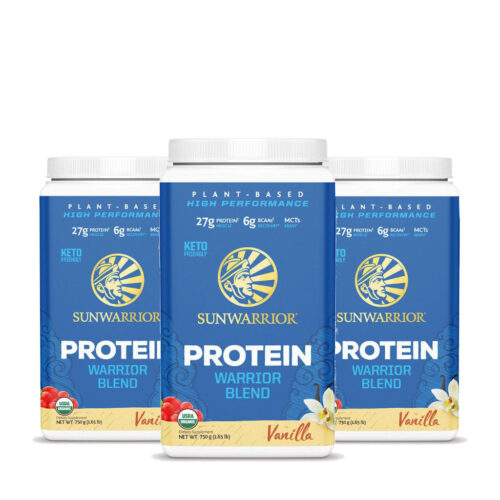 Warrior Blend – Vanilla – Bio Vegan Eiwitpoeder – 3×750 g – Aanbieding