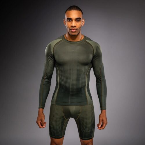 Venum Stealth rashguard lange mouw khaki donkergroen