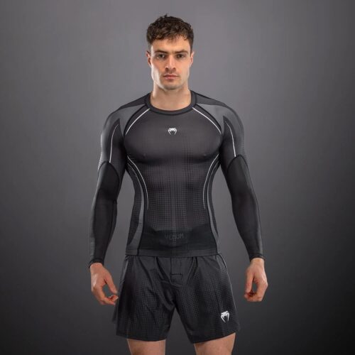 Venum Stealth rashguard lange mouw zwart wit