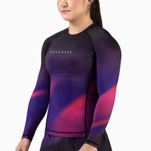 Hayabusa Apex Nova rashguard dames lange mouw paars