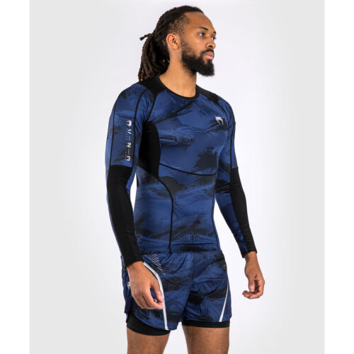 Venum Electron 3.0 rashguard lange mouw navy