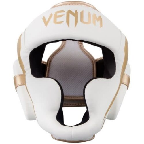 Venum Elite hoofdbeschermer wit goud