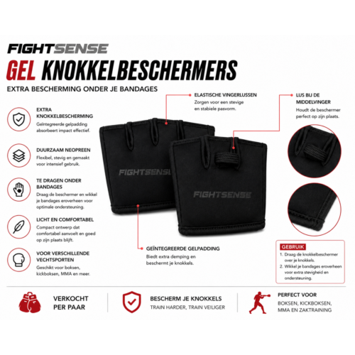 Fightsense neopreen gel onderhandschoenen