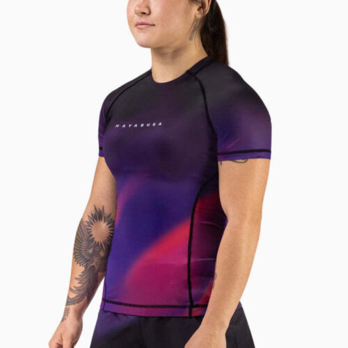 Hayabusa Apex Nova rashguard dames korte mouw paars