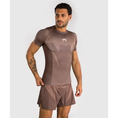 Venum No-Gi rashguard korte mouw Chocolate Brown