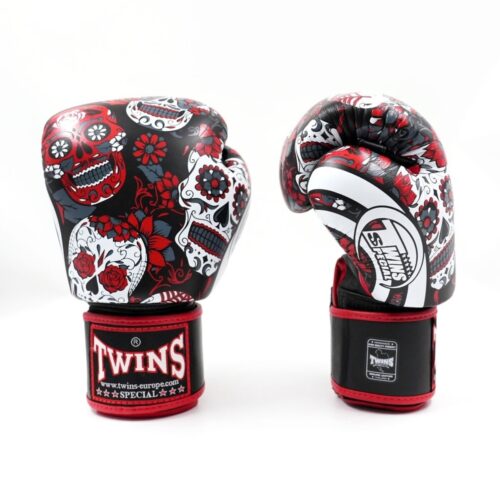 Twins Special FBGVL 4 Skull Red bokshandschoenen zwart rood