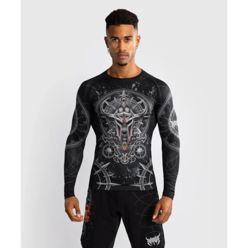 Venum Gladiator 5.0 rashguard lange mouwen zwart zilver