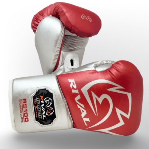 Rival RS100 sparringhandschoenen rood zilver