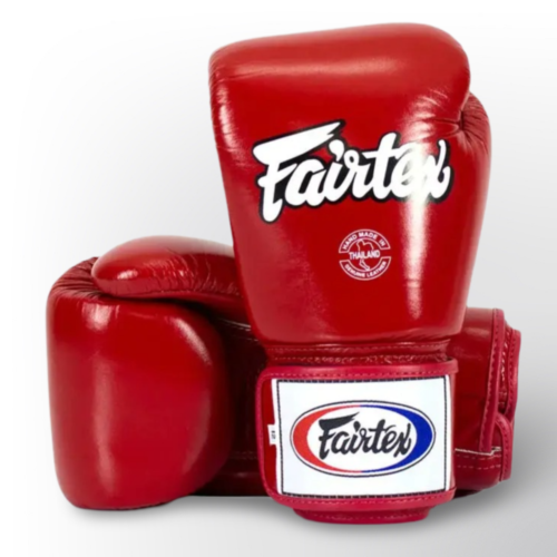 Fairtex BGV1 leren bokshandschoenen rood