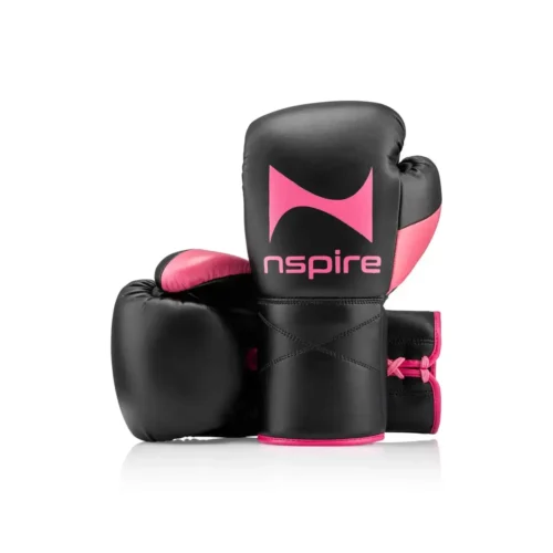 NSPIRE Lace-Up Microfiber bokshandschoenen zwart/roze